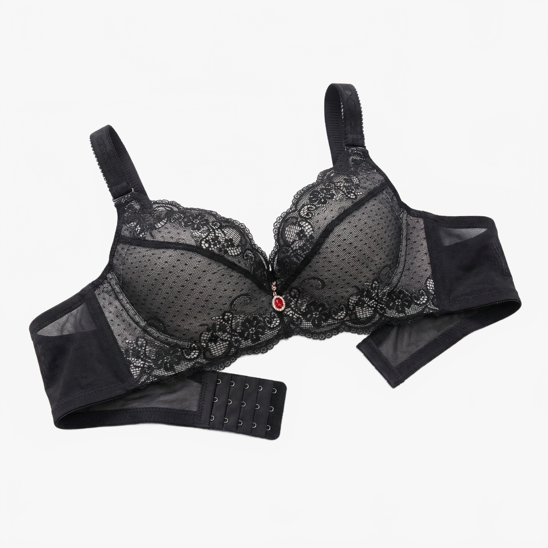 Florelle – Women's Lace Push-Up Bra with Side Smoothing Wings
