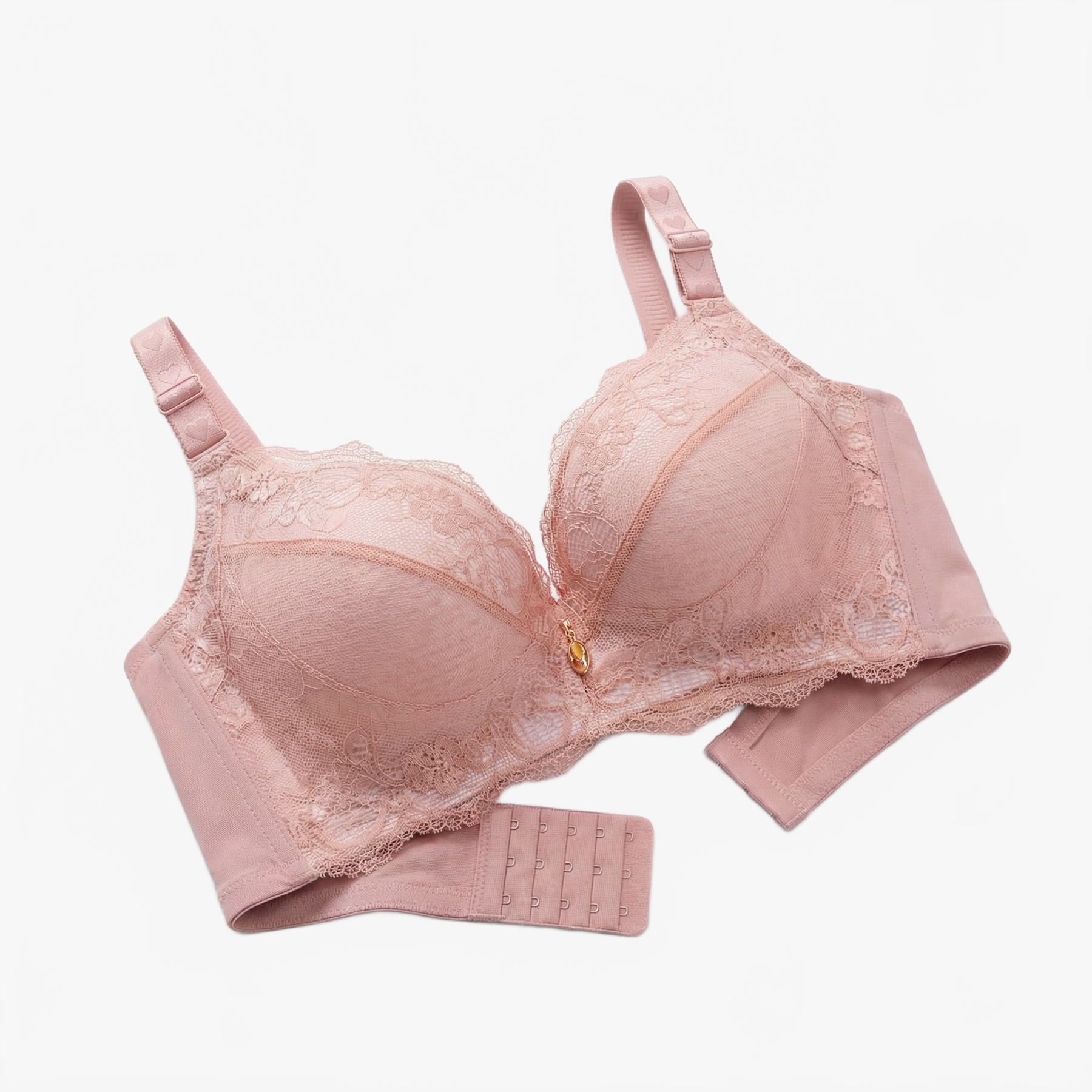 Florelle – Women's Lace Push-Up Bra with Side Smoothing Wings