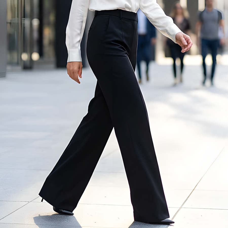 Elara – Women's High-Waisted Wide-Leg Suit Trousers