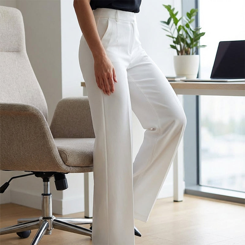 Elara – Women's High-Waisted Wide-Leg Suit Trousers