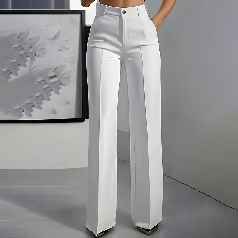 Elara – Women's High-Waisted Wide-Leg Suit Trousers