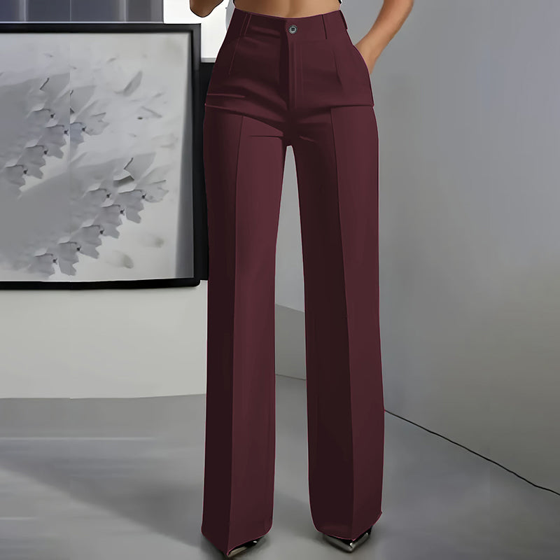 Elara – Women's High-Waisted Wide-Leg Suit Trousers