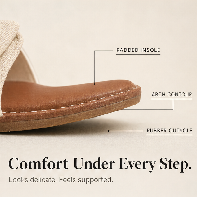 Lunabow – Bow Flat Sandals with Pearl Ankle Cuff