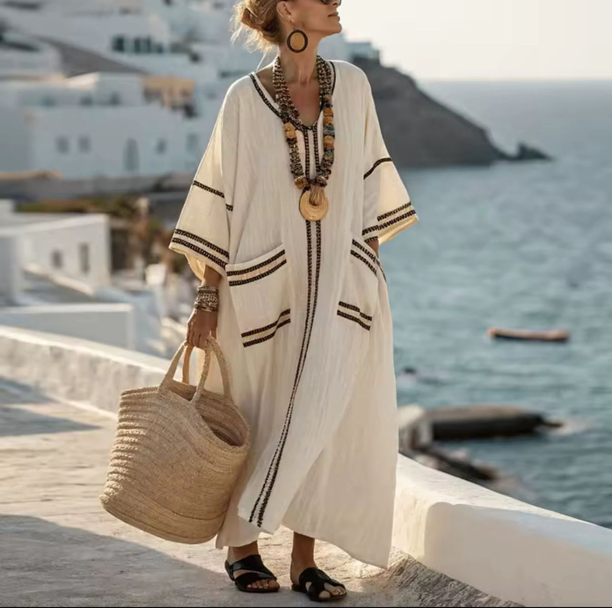 Elegant Mary - Long Strand Dress for a Stylish Summer Look