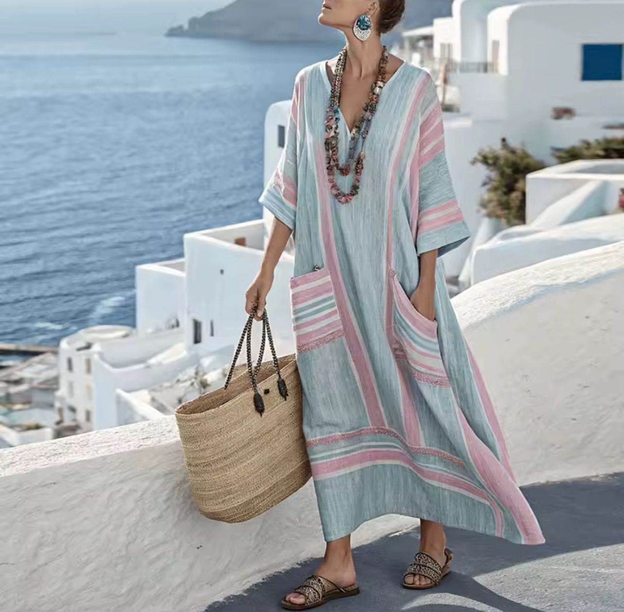 Elegant Mary - Long Beach Dress for a Stylish Summer Look