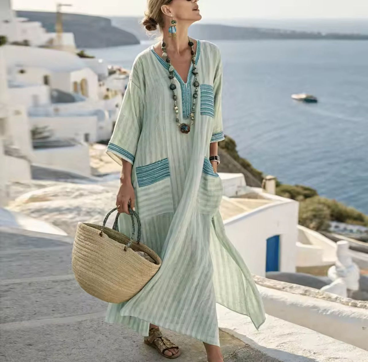Elegant Mary - Long Strand Dress for a Stylish Summer Look