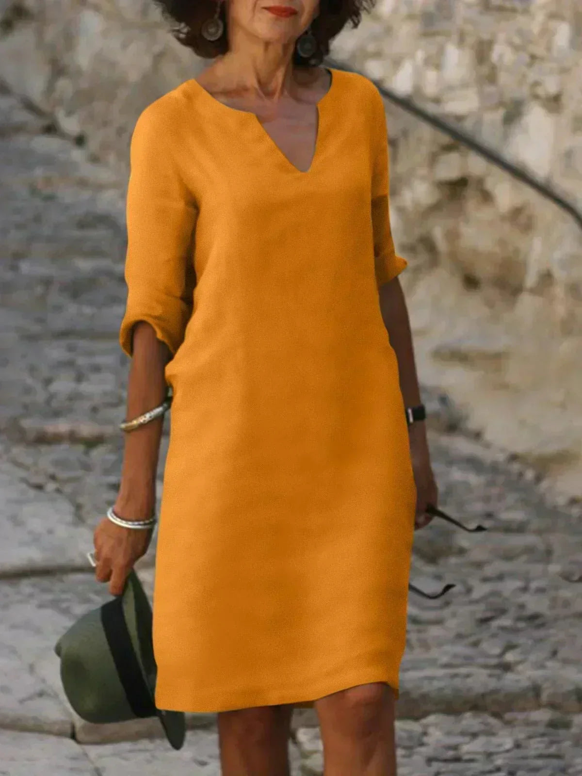 Sophia | Casual V-Neck Midi Dress
