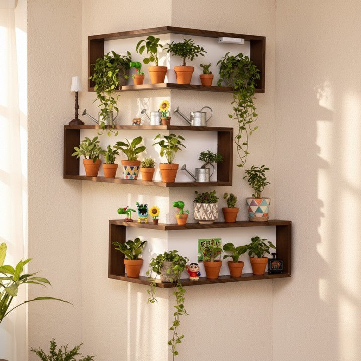 LuminaCorner – Illuminated Corner Wall Shelves with LED