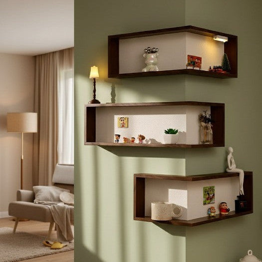LuminaCorner – Illuminated Corner Wall Shelves with LED