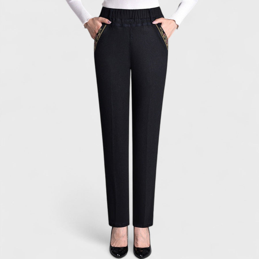 Emma | Women’s Comfortable Stretch Jeans with Side Pockets and Elastic Waist