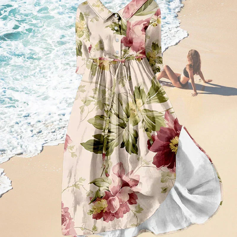 Romilly | Lace-Up Dress with Floral Print