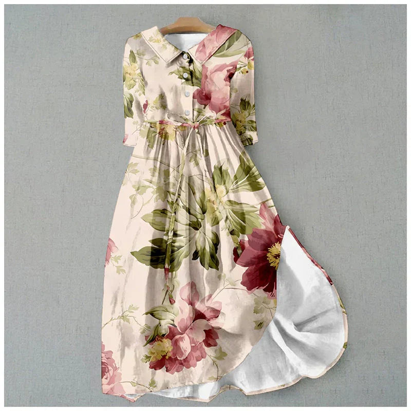 Romilly | Lace-Up Dress with Floral Print