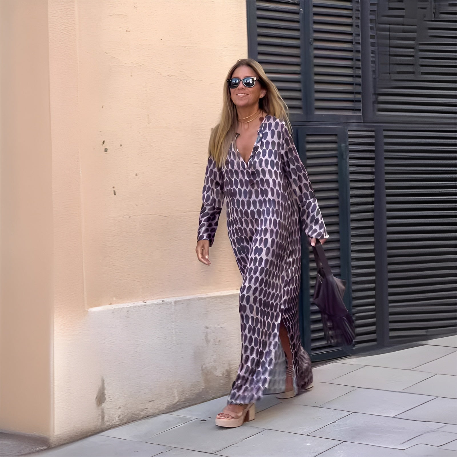 Elizabeth | Women’s Boho Printed Long Sleeve Maxi Dress