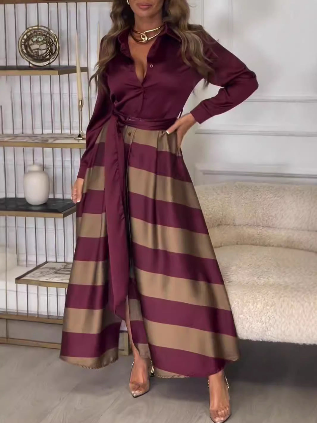 Yvonne | Maxi Abito a Righe