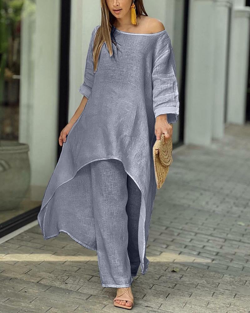 EVELISSE – LINEN PANTSUIT SET FOR SPRING & SUMMER ELEGANCE