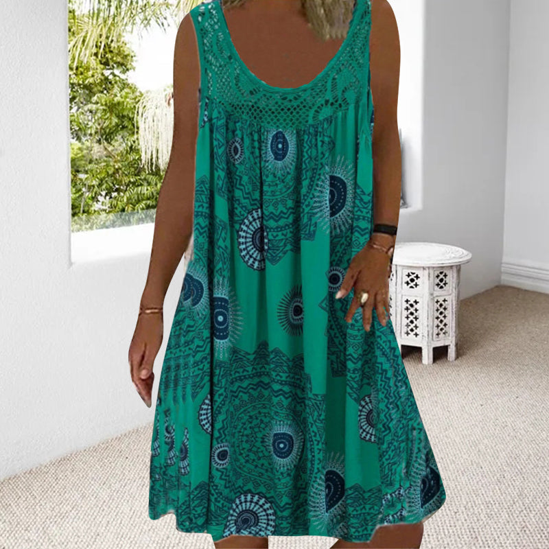 MARISSA – COASTAL BREEZE SLEEVELESS MIDI DRESS