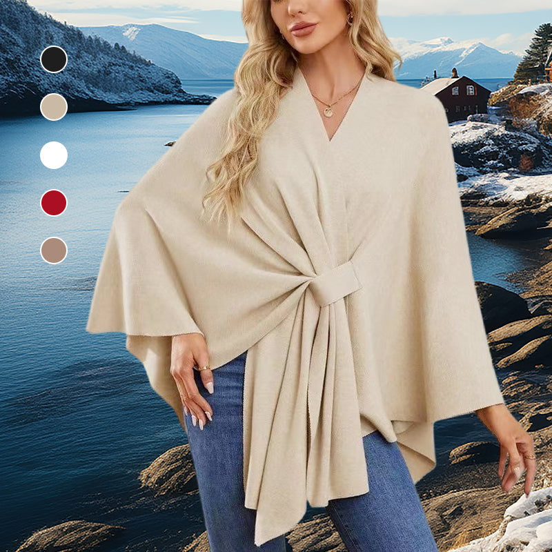 Aurelyn - Women's Crossover Knit Wrap Shawl