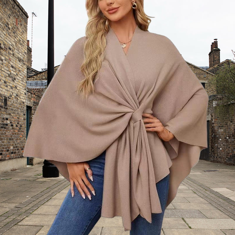 Aurelyn - Women's Crossover Knit Wrap Shawl