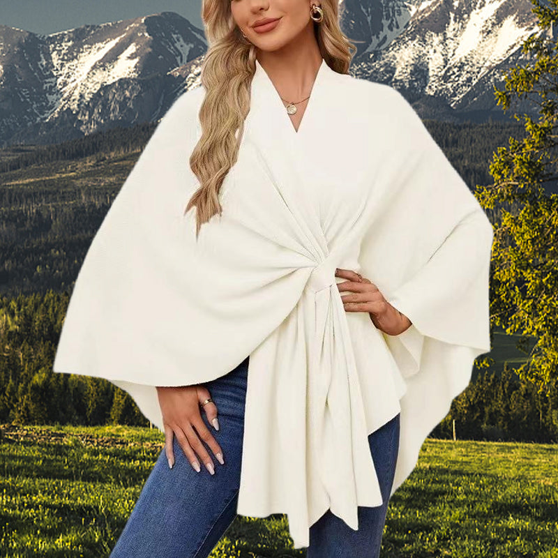 Aurelyn - Women's Crossover Knit Wrap Shawl