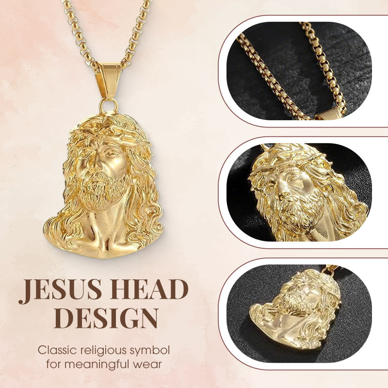Faithly - Elegant Jesus Pendant Necklace, Gold or Silver