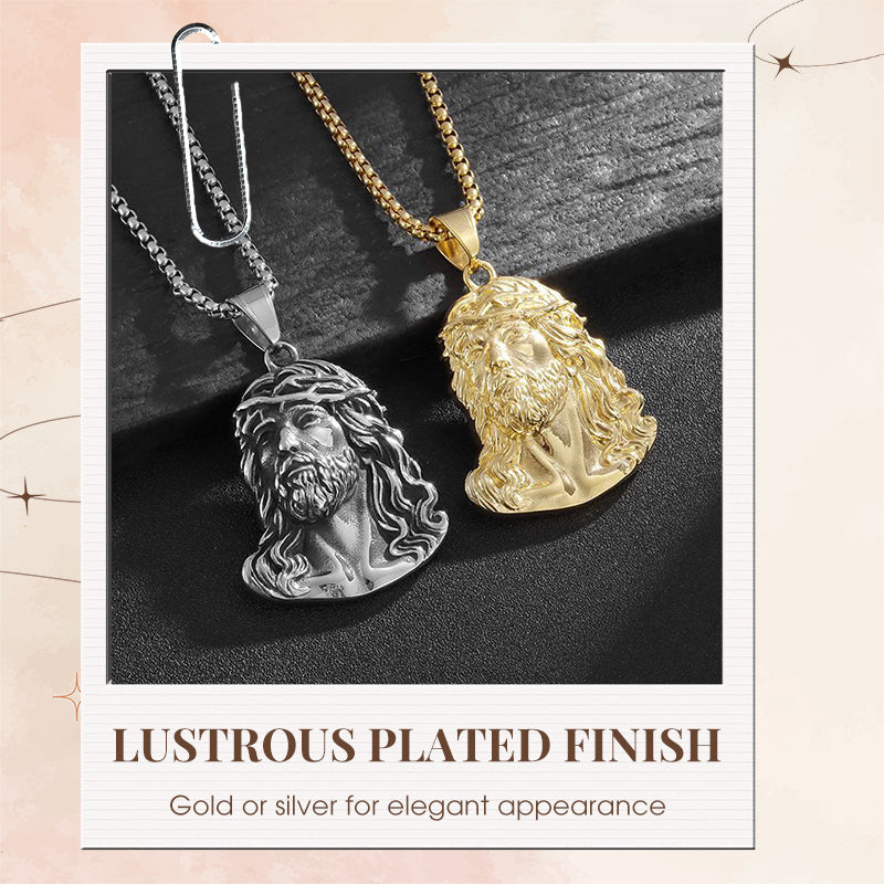 Faithly - Elegant Jesus Pendant Necklace, Gold or Silver