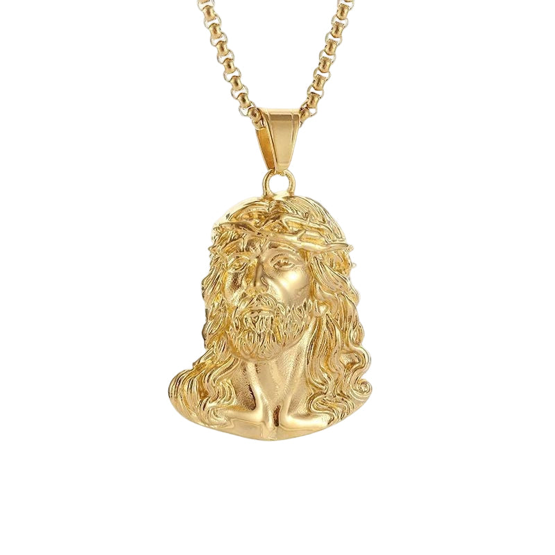 Faithly - Elegant Jesus Pendant Necklace, Gold or Silver