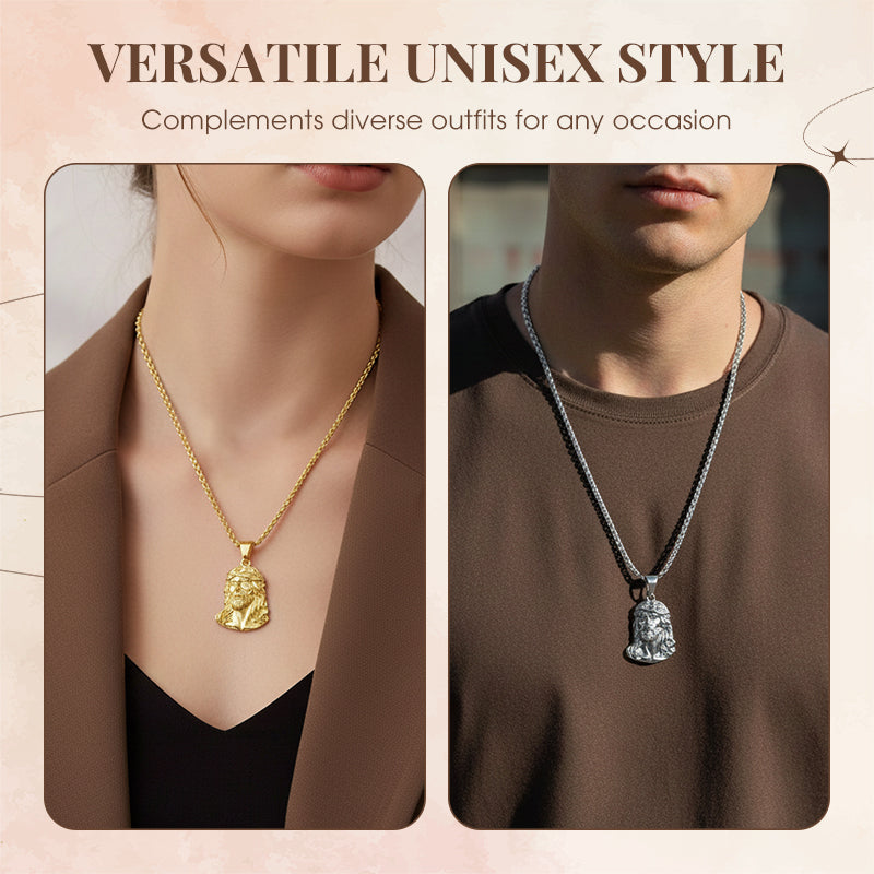 Faithly - Elegant Jesus Pendant Necklace, Gold or Silver