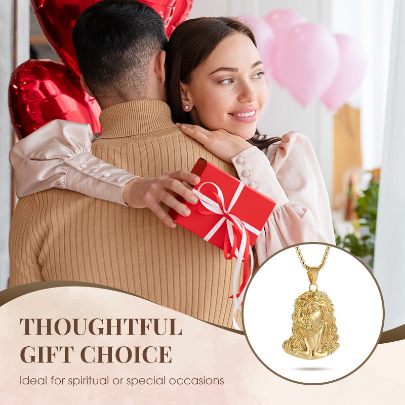 Faithly - Elegant Jesus Pendant Necklace, Gold or Silver