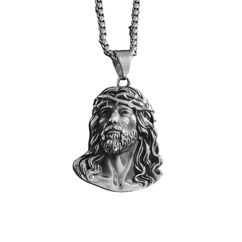 Faithly - Elegant Jesus Pendant Necklace, Gold or Silver