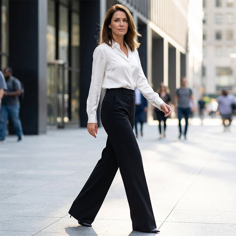 Danaro™ | High-Waisted, Straight-Leg Trousers