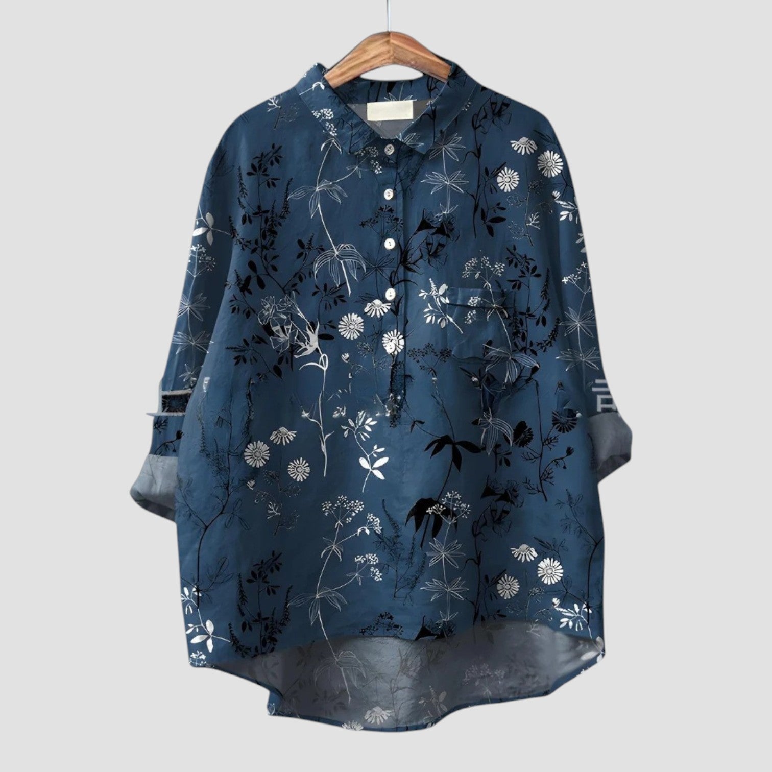 Serenya™ | 2025 – Floral Drape Blouse