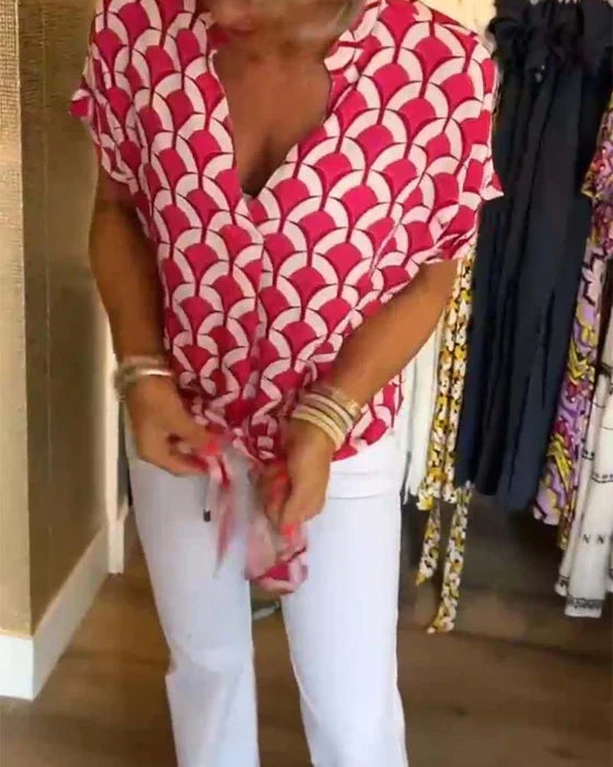 Audrey | Casual Top with Print and V-Neck