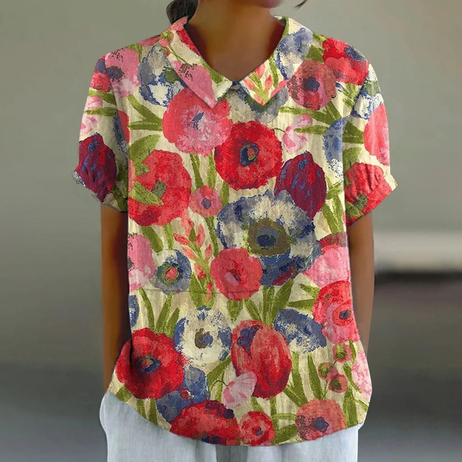 Magnolia | Women's Painted Poppy Print Blouse