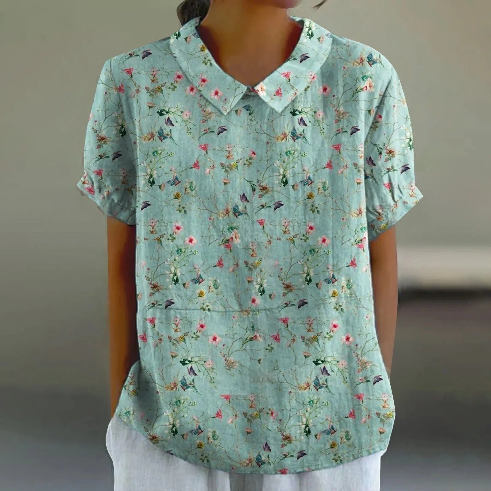 Tilda | Women's Mint Wildflower Print Blouse