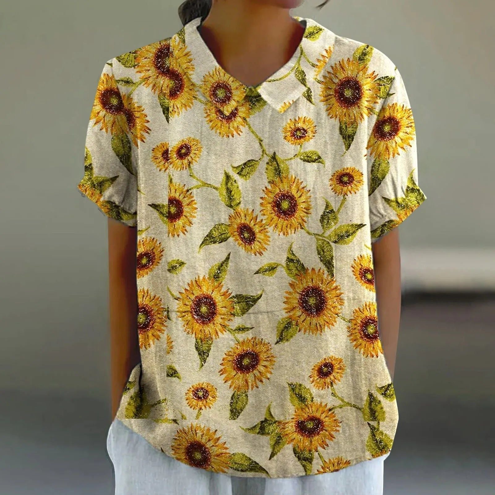 Marigold | Women's Sunflower Print Blouse