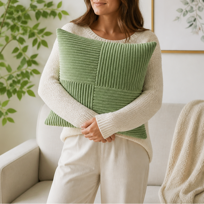 Corvella – Corduroy Cushion Cover That Matches The Photo