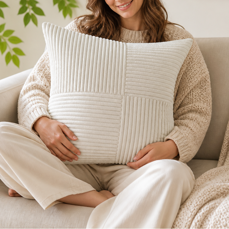 Corvella – Corduroy Cushion Cover That Matches The Photo