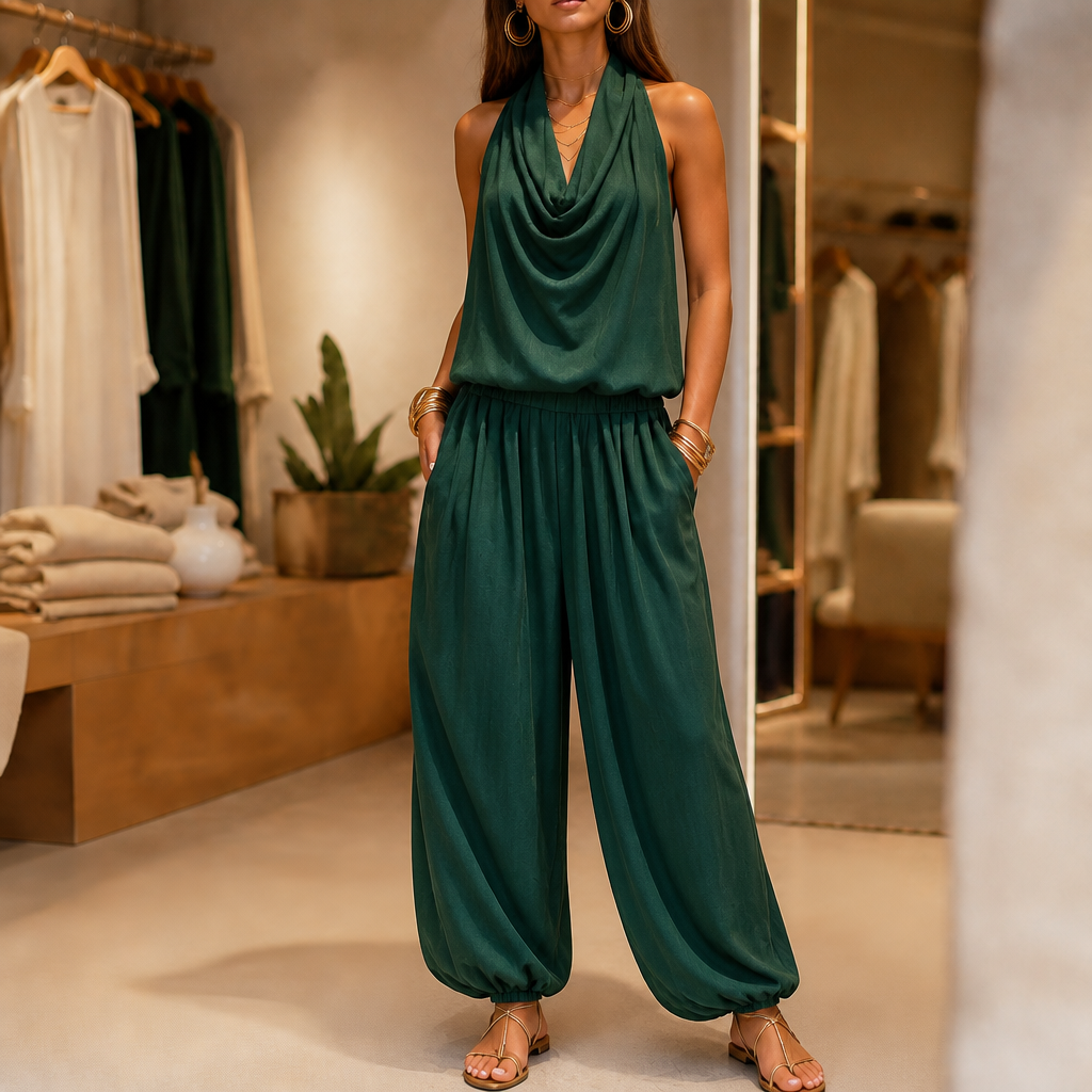 Draplyn – The Halter Jumpsuit That Skims, Not Swallows