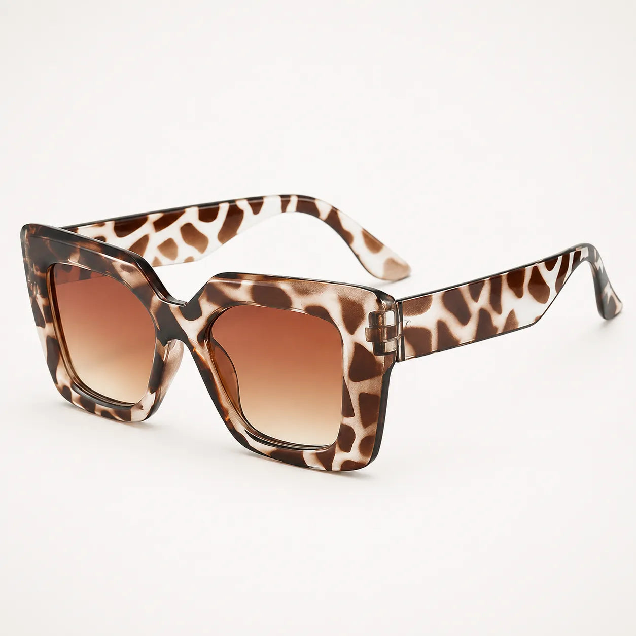 Florenza – Oversized Square Leopard Sunglasses with Gradient Lenses