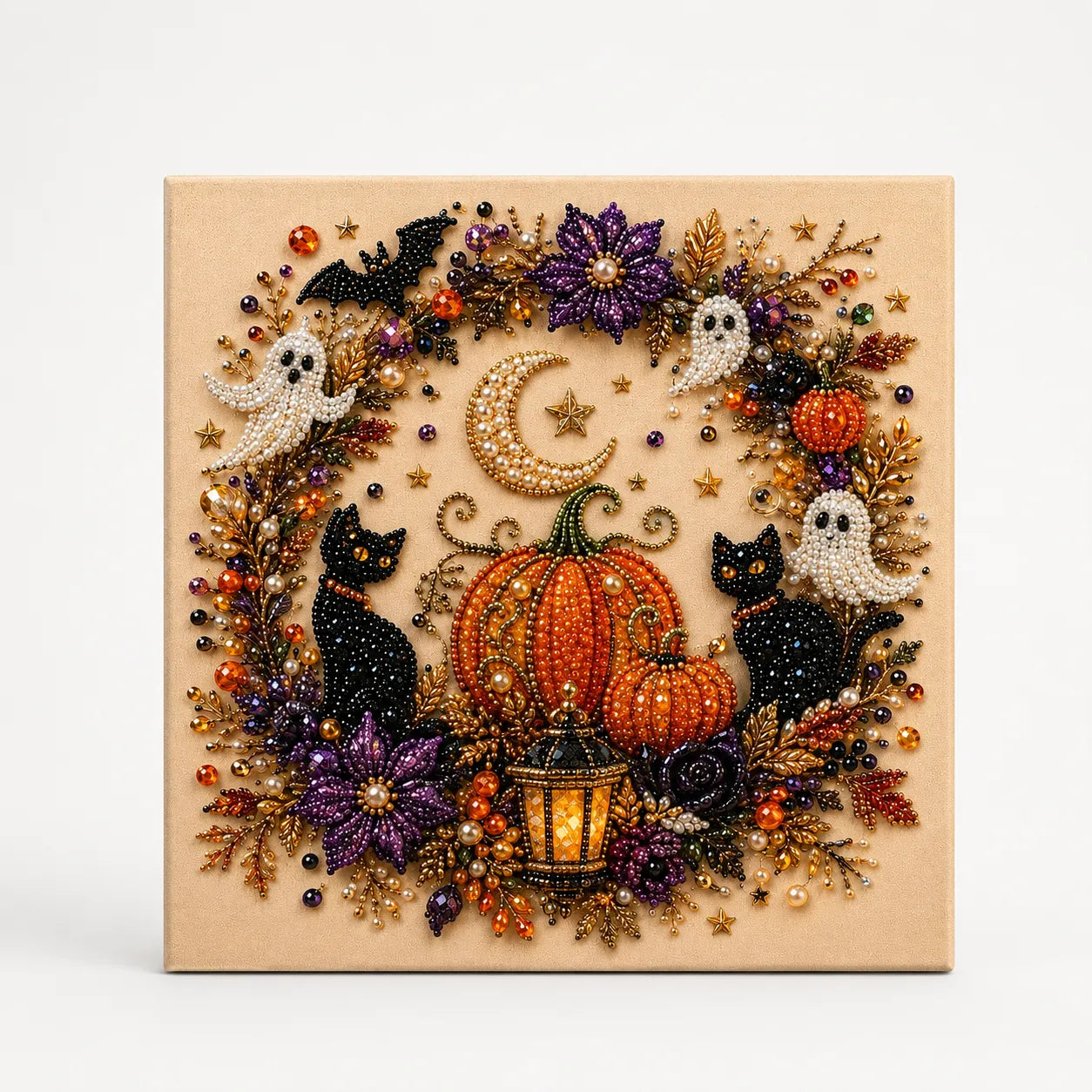 Beadory – Halloween Pearl-like Bead Craft Kit, Cozy Wall Art DIY
