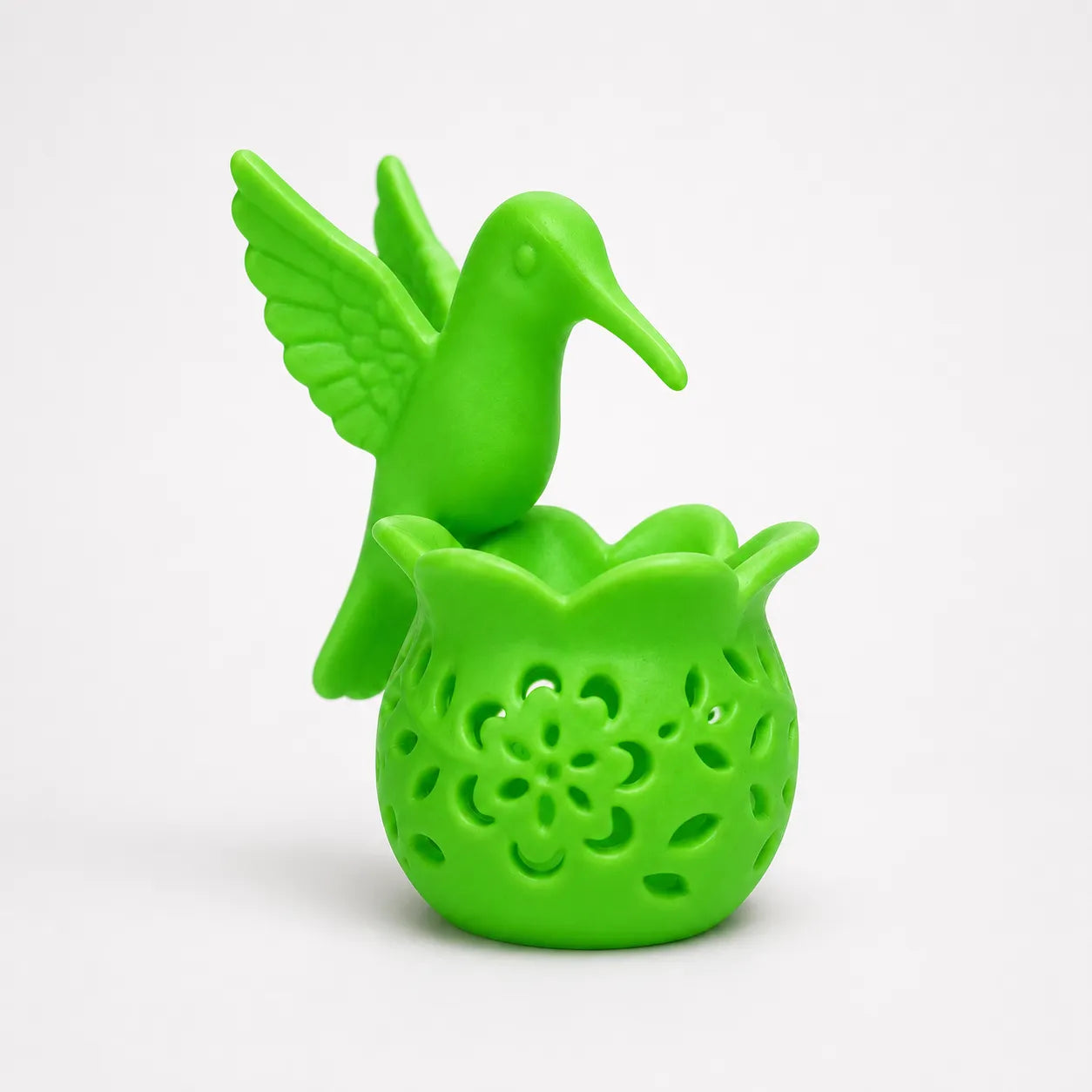 Lumavia – Hummingbird Tealight Candle Holder with Floral Shadow Base