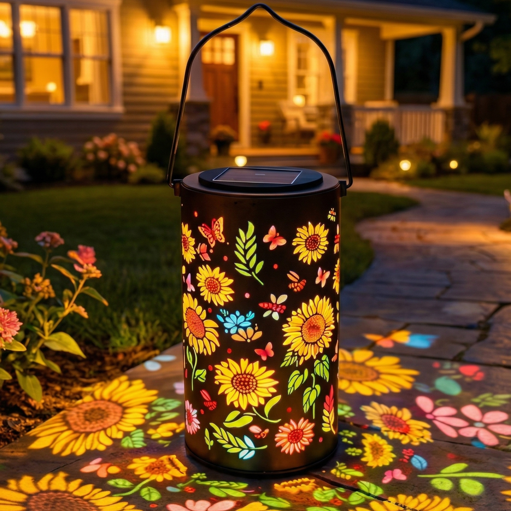 Bloomara – Solar Sunflower Lantern with Colorful Light Patterns