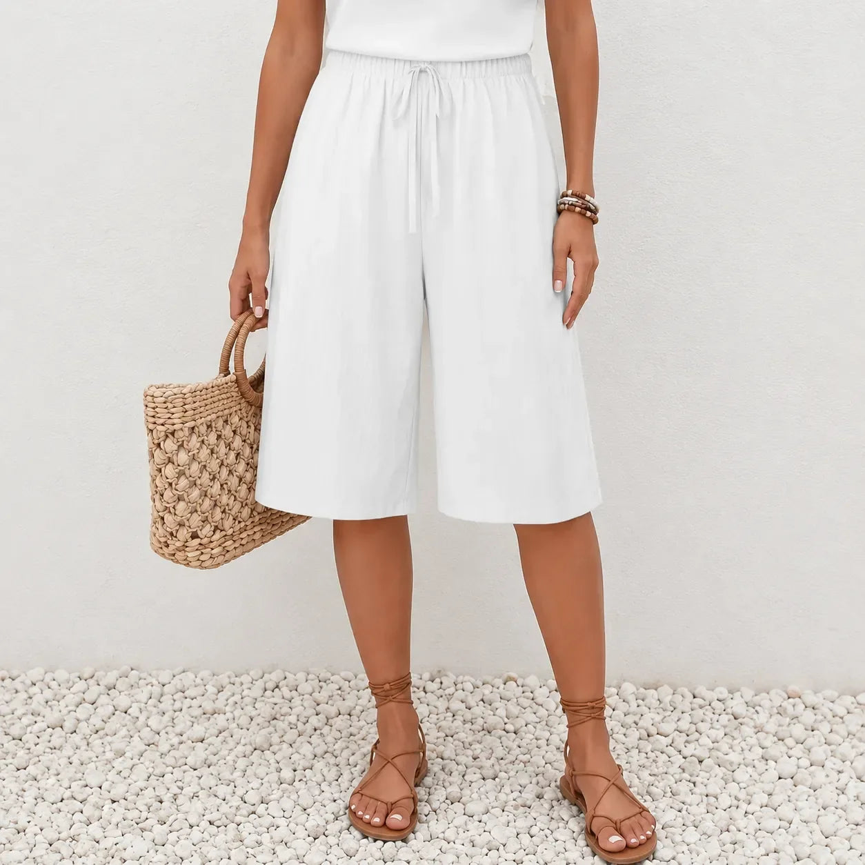 Calaya – Wide Leg Drawstring Pants for Women, Lightweight Summer Pull On Bottoms