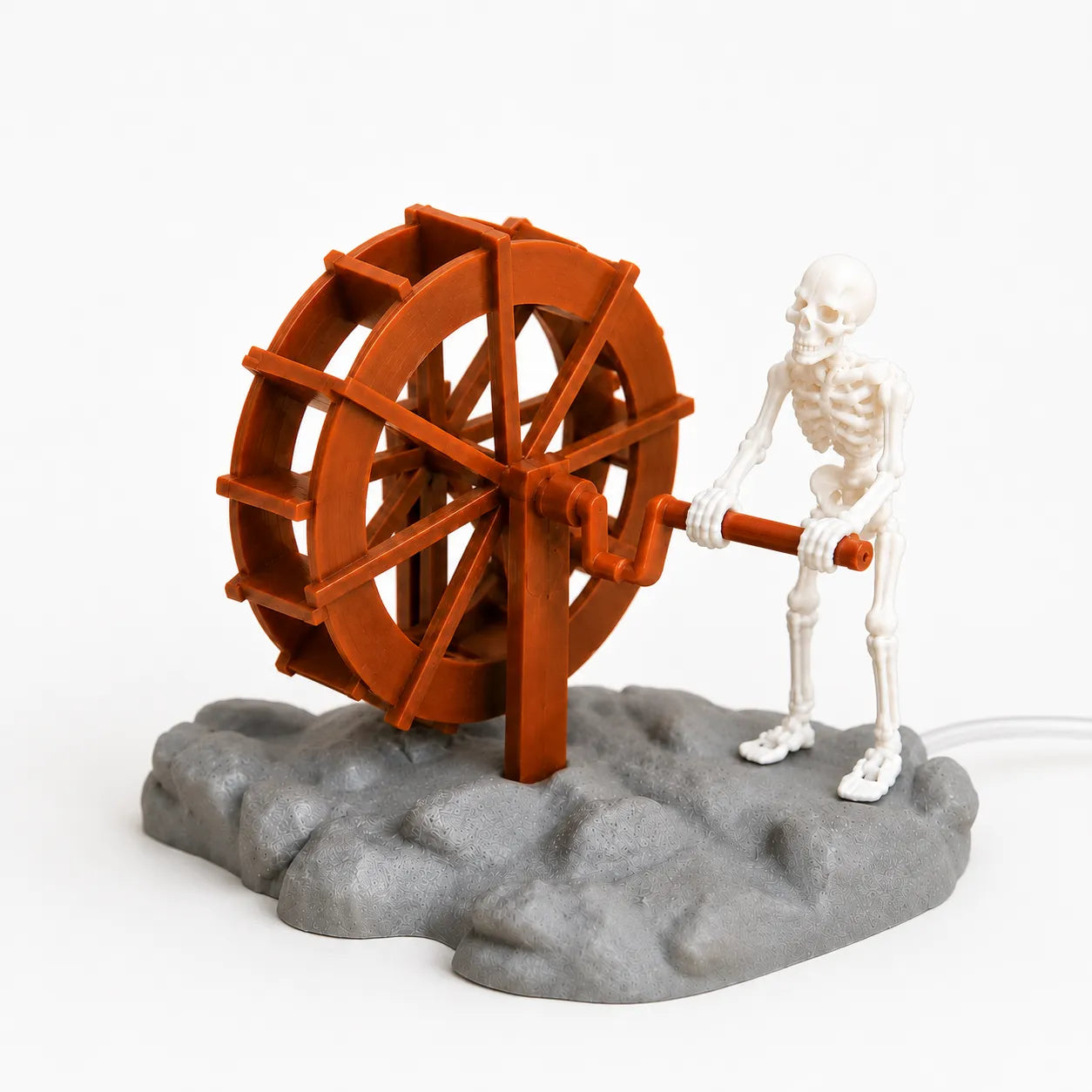 Finnegan – Animated Skeleton Waterwheel Aquarium Ornament with Bubble Aeration