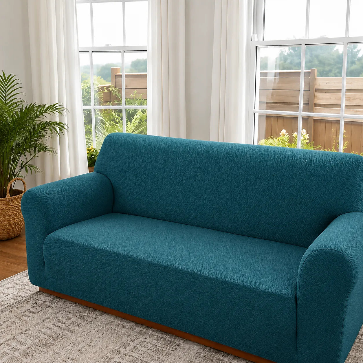 Covella – Stretch Jacquard polyester Sofa Cover with Anti-Slip Foam Rods