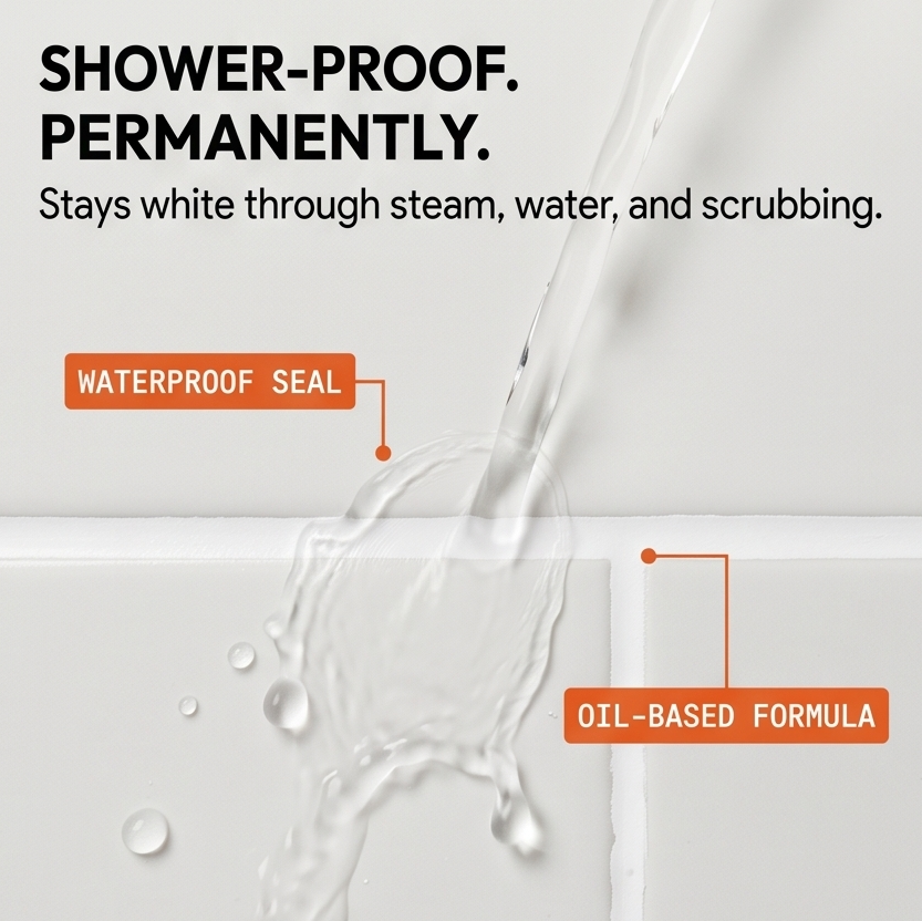 GroutGlo – Waterproof Grout Pen for Bright White Tile