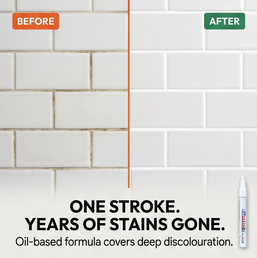 GroutGlo – Waterproof Grout Pen for Bright White Tile