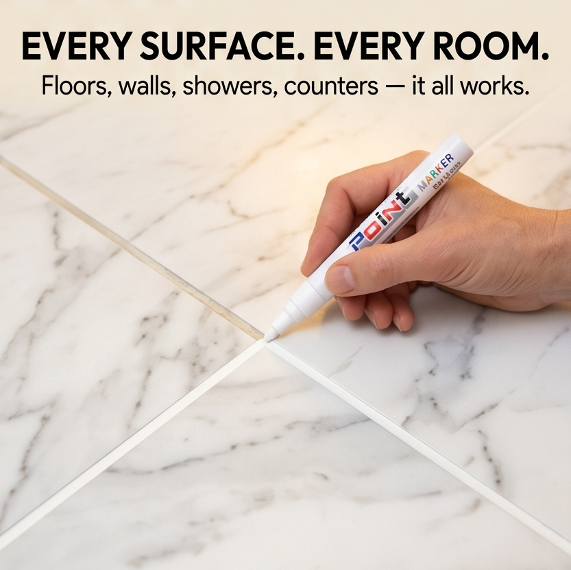 GroutGlo – Waterproof Grout Pen for Bright White Tile