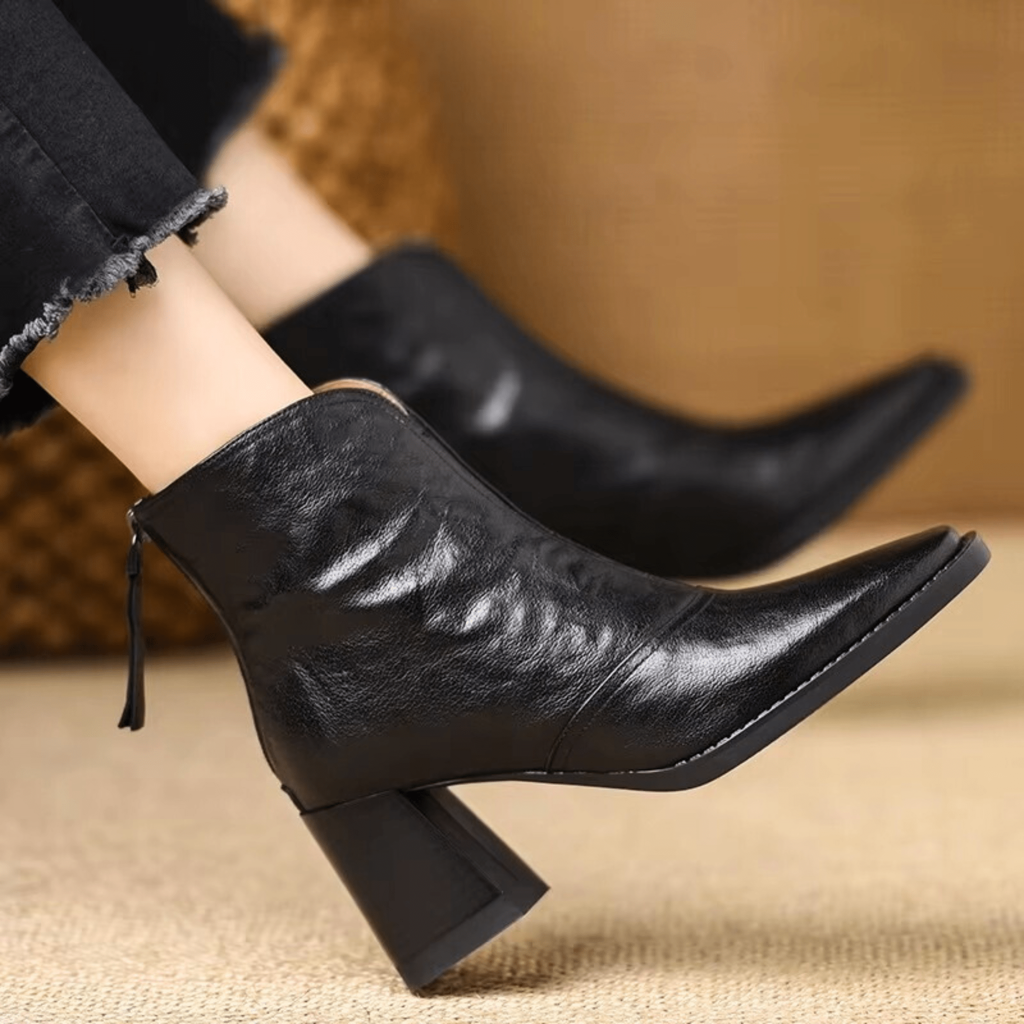 Dlaudia™ | Luxury Mid-Heel Ankle Boots