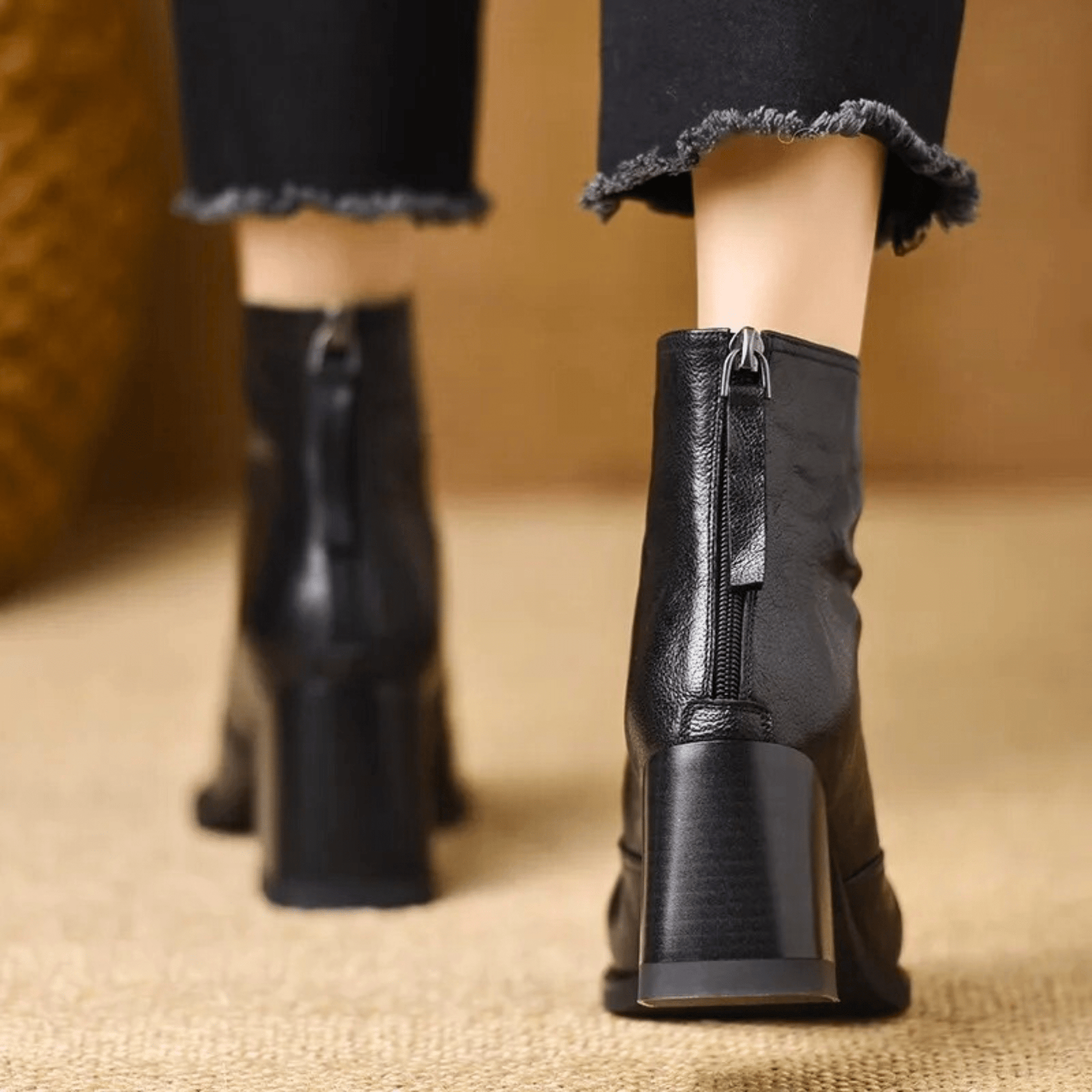 Dlaudia™ | Luxury Mid-Heel Ankle Boots